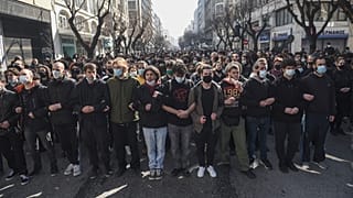 Selanik'te üniversite öğrencileri protestosu