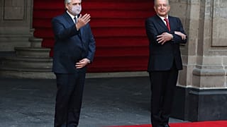 Alberto Fernández y Andrés Manuel López Obrador durante la visita del presidente argentino a México