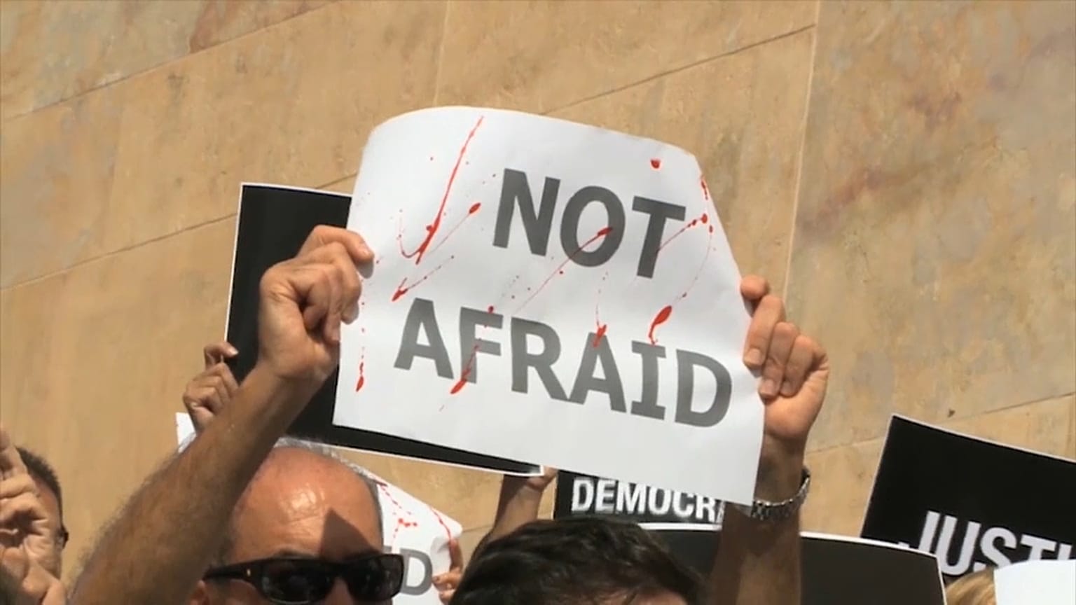 Journalists march in support of murdered Daphne Caruana Galizia in Valletta, Malta  - 19 October 2017