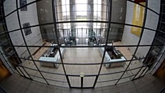 The main visitors entrance of the Reichstag building, home of the Bundestag.