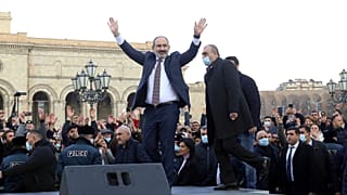 Никол Пашинян на акции в его поддержку 25 февраля 2021