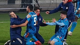 Πανηγυρισμοί μετά το γκολ του Χασάν στο 88'