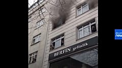 Brennendes Haus in Istanbul