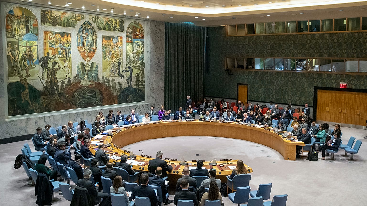 FILE: The UN Security Council holds a meeting on the Middle Eastin this Wednesday, Nov. 20, 2019 file photo, at United Nations headquarters