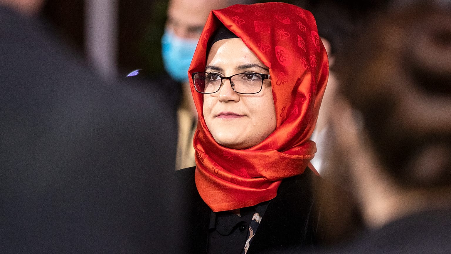 Hatice Cengiz, the fiancee of slain Saudi journalist Jamal Khashoggi in Zurich, Switzerland, Oct. 2, 2020.