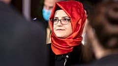Hatice Cengiz, the fiancee of slain Saudi journalist Jamal Khashoggi in Zurich, Switzerland, Oct. 2, 2020.