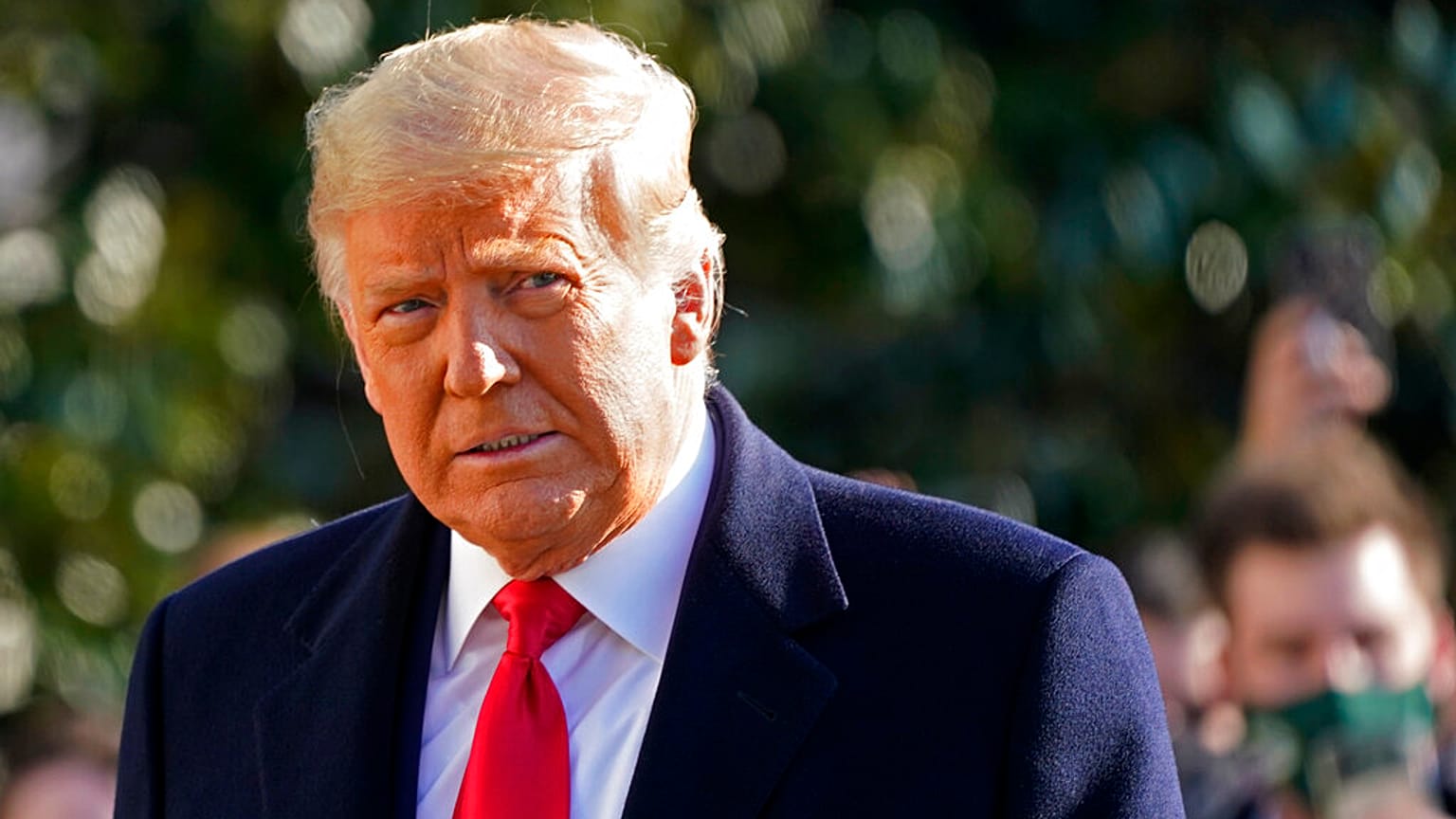 Donald Trump auf dem Südrasen des Weißen Hauses, Washington, USA, 12.01.2021
