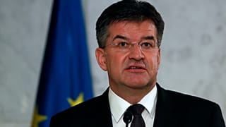 European Union envoy for the negotiations Miroslav Lajcak speaks during a press conference, October 2020.
