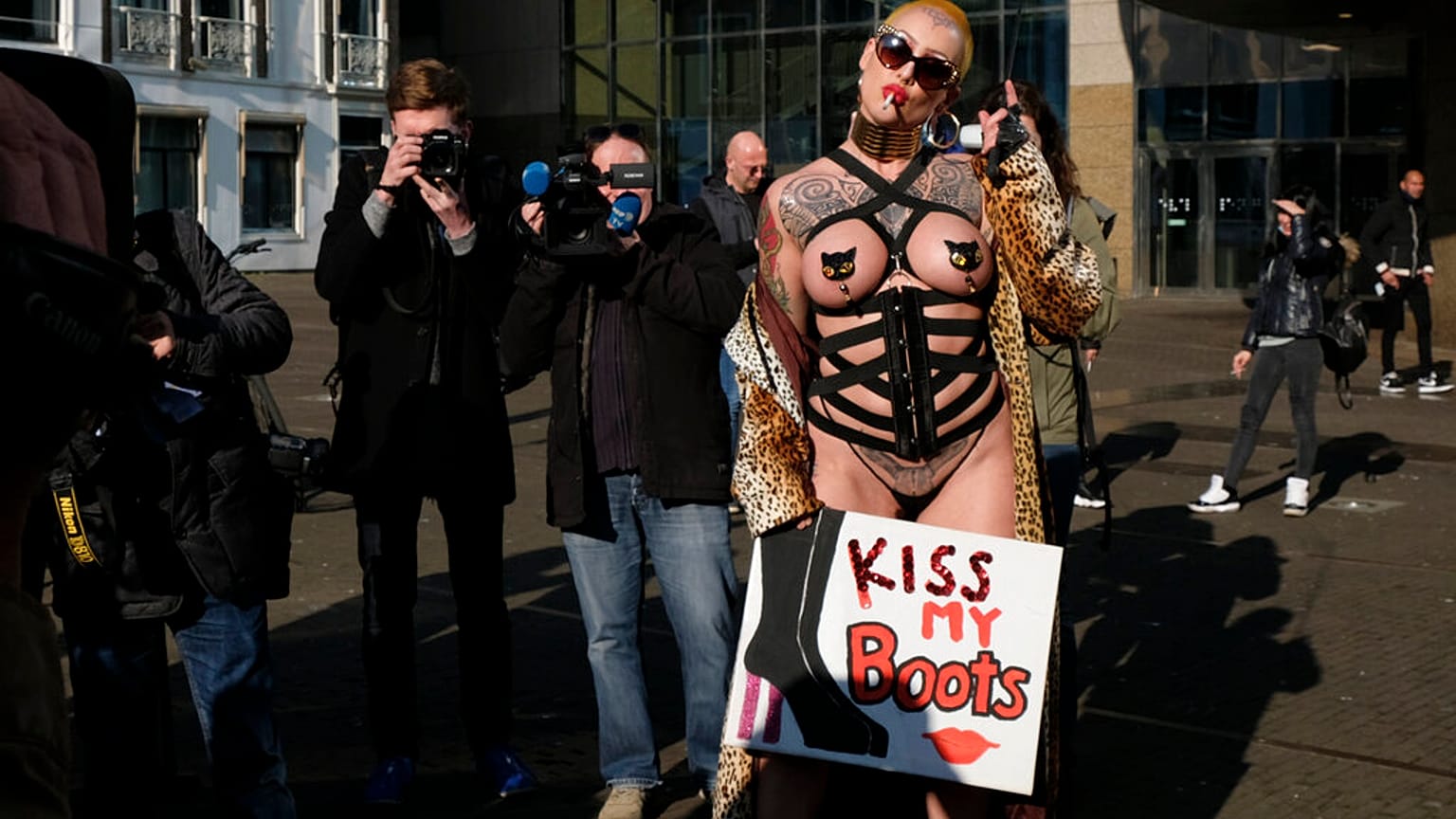 Manifestation des professionnel.l.e.s du sexe à La Haye, 2 mars 2021