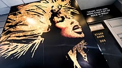 "Tina - The Tina Turner Musical" poster outside the Lunt-Fontanne Theatre during Covid-19 lockdown