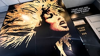 "Tina - The Tina Turner Musical" poster outside the Lunt-Fontanne Theatre during Covid-19 lockdown