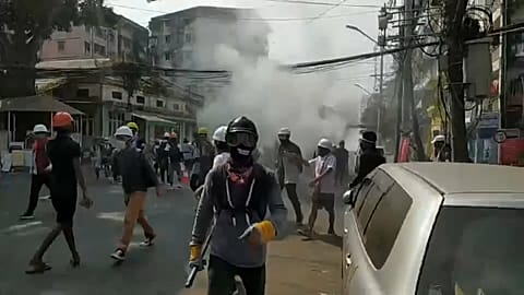protests in yangoon 