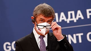 Tschechiens Ministerpräsident Andrej Babis während einer Pressekonferenz nach Gesprächen mit seiner serbischen Amtskollegin Ana Brnabic in Belgrad,
