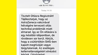 Az oltásokat lemondó sms