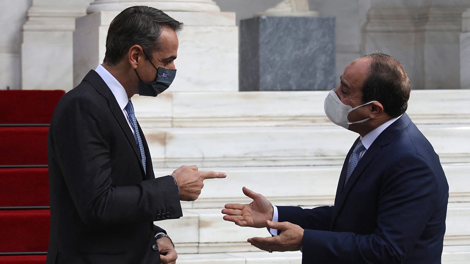  Yunanistan Başbakanı Kiryakos Miçotakis, Atina'da Mısır Cumhurbaşkanı Abdülfettah el Sisi'yi ağırladı. 11 Kasım 2020