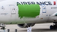 The Air France aircraft was parked on the tarmac at the Roissy-Charles de Gaulle International airport.