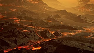 Dünya'dan 26 ışık yılı uzaklıkta keşfedilen Gliese 486b ötegezegenin yeryüzü yapısı illüstrasyonu.