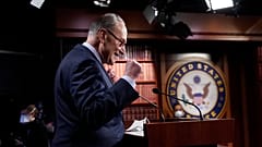 Senate Majority Leader Chuck Schumer of N.Y., speaks during a news conference after the Senate passed a COVID-19 relief bill in Washington, Saturday, March 6, 2021. 