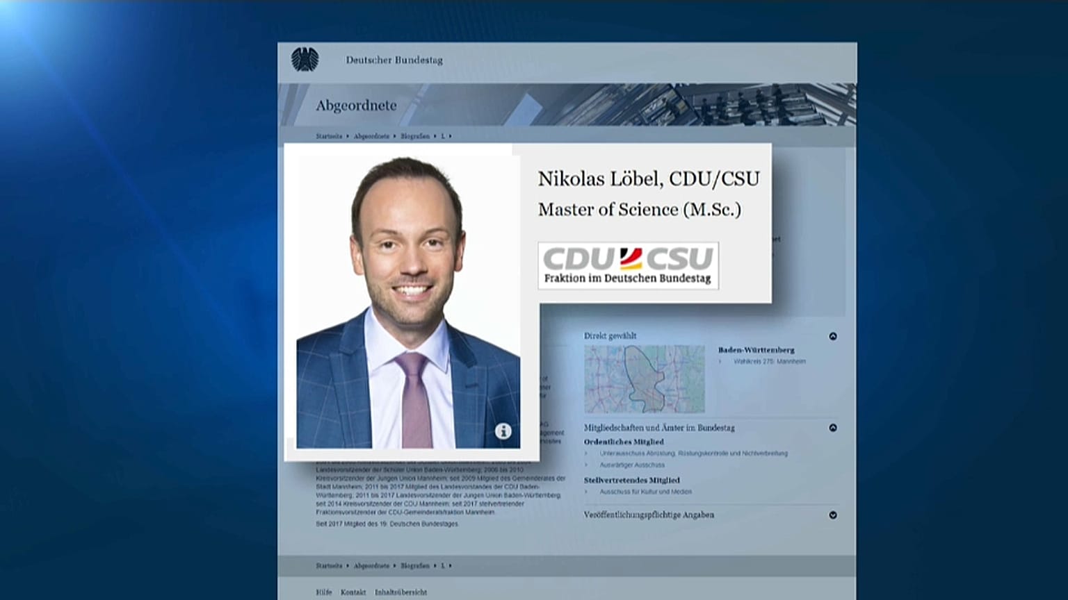 Scheidender Bundestagsabgeordneter Löbel 