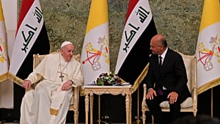 الرئيس العراقي برهم صالح مع البابا فرنسيس