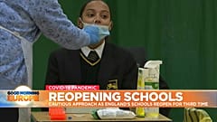 School pupil beong tested against COVID-19