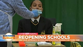 School pupil beong tested against COVID-19