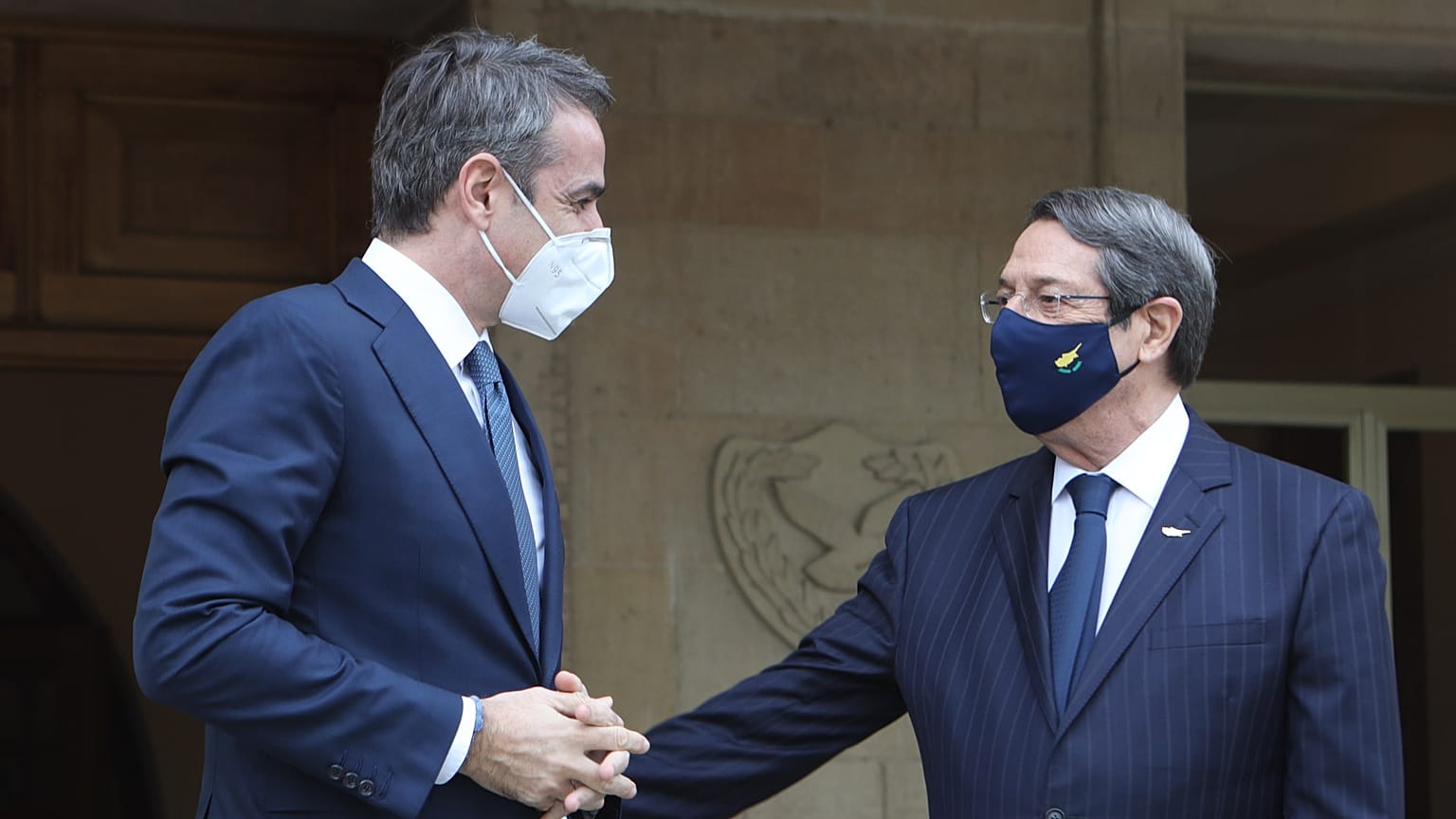 Νίκος Αναστασιάδης και Κυριάκος Μητσοτάκης κατά την συνάντηση τους στη Λευκωσία αρχές Φεβρουαρίου.