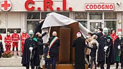 21 febbraio 2021: inaugurazione del monumento alle vittime da covid a Codogno