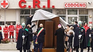 21 febbraio 2021: inaugurazione del monumento alle vittime da covid a Codogno