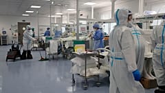 Virus Outbreak Greece ICU