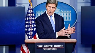 FILE - In this Jan. 27, 2021, file photo, Special Presidential Envoy for Climate John Kerry speaks during a press briefing at the White House in Washington.