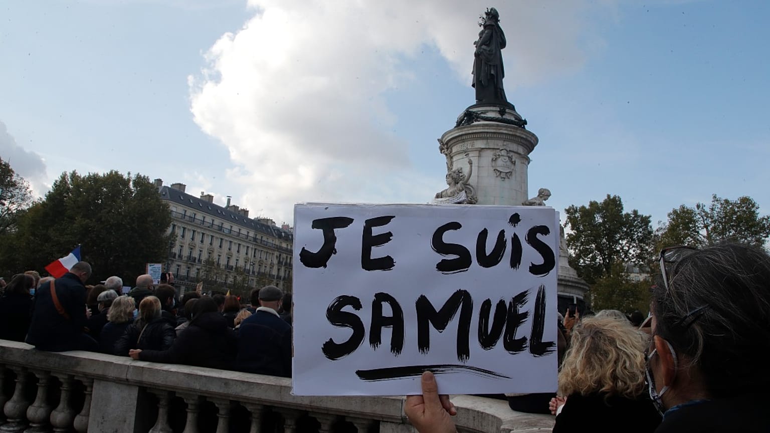 Demonstration im Gedenken an Samuel Paty, Oktober 2020