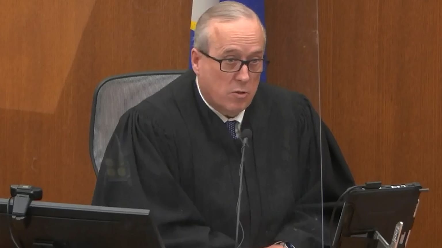 Hennepin County Judge Peter Cahill presides over jury selection in the trial of former Minneapolis police officer Derek Chauvin on Tuesday, March 9, 2021