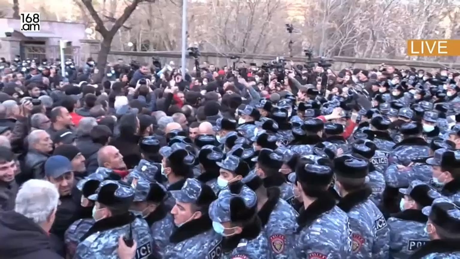 168.AM footage of opposition protest against Armenian PM Nikol Pashinyan in Yerevan