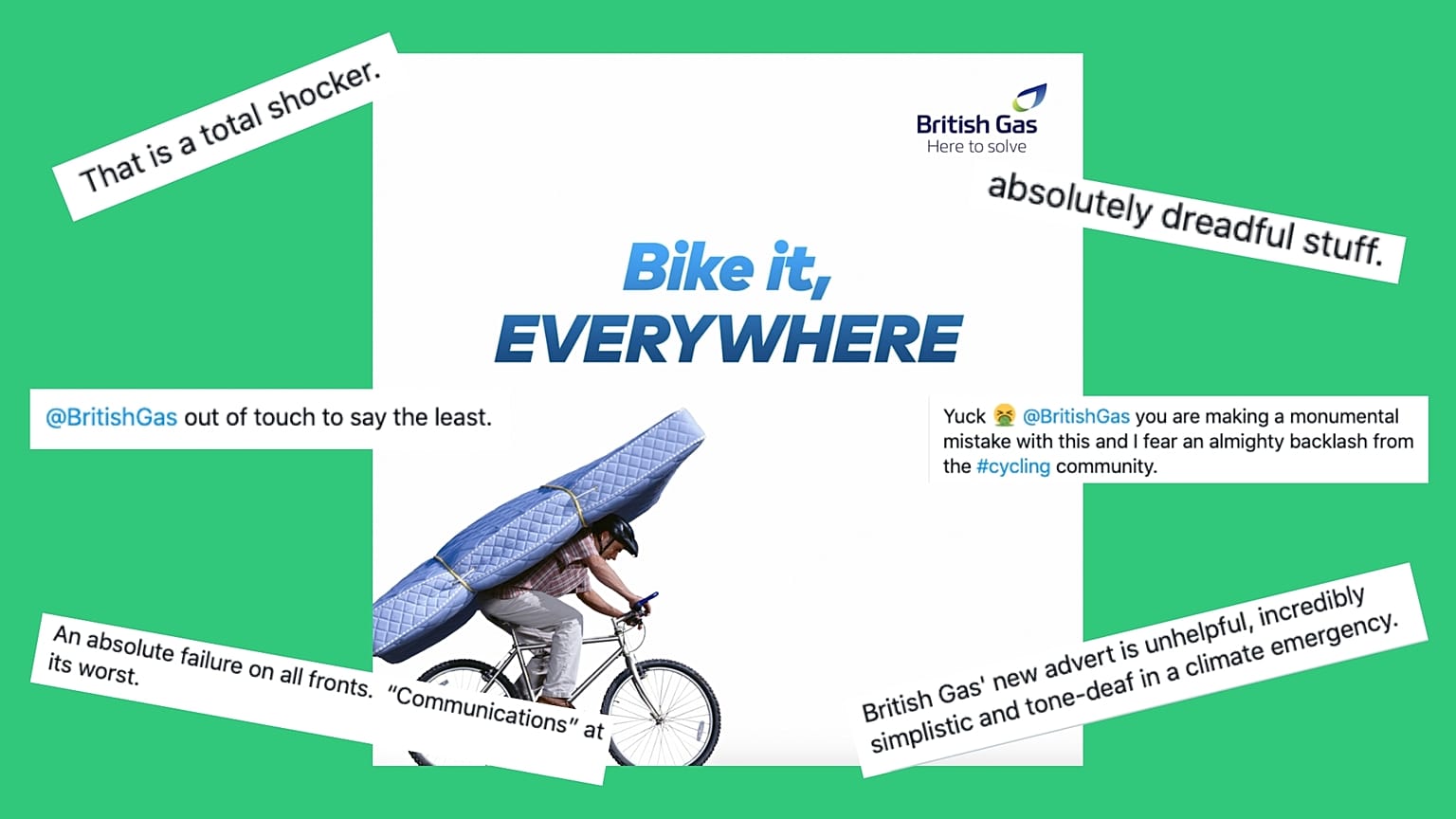 A campaign by British Gas has been heavily criticised on Twitter for its 'tone-deaf' approach to the climate crisis.