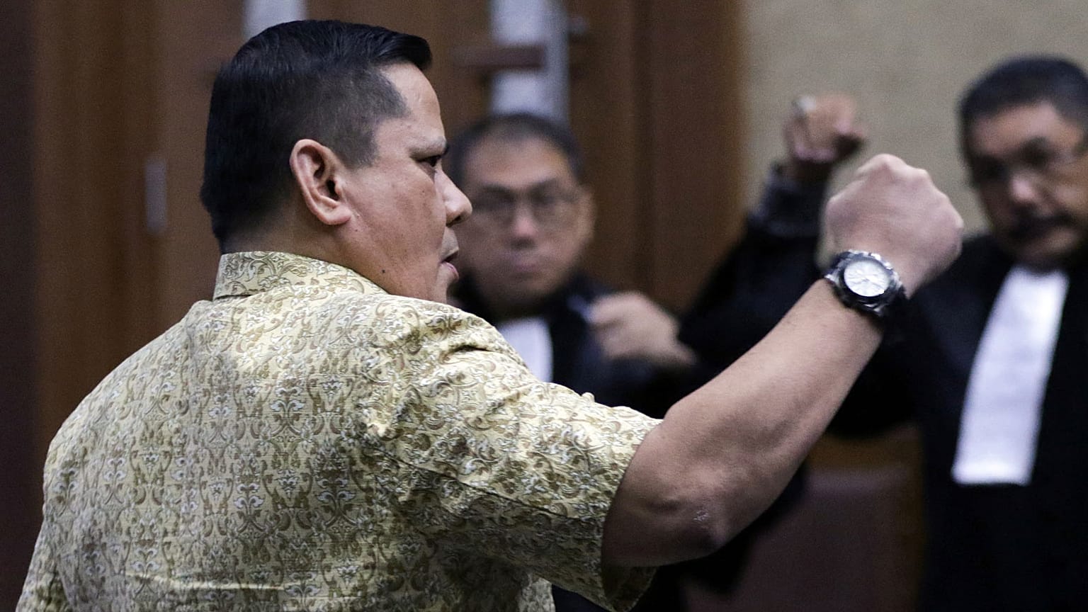 Napoleon Bonaparte lors de son procès à Jakarta, en Indonésie, le 10 mars 2021