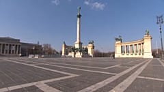 Hősök tere, turisták nélkül 2021. március 10-én