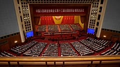 Leaders and delegates attend the closing session of Chinese People's Political Consultative Conference (CPPCC) at the Great Hall of the People in Beijing