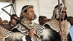 Le roi des zoulous Goodwill Zwelithini à Kwadukuza, Afrique du Sud, 24 septembre 2019