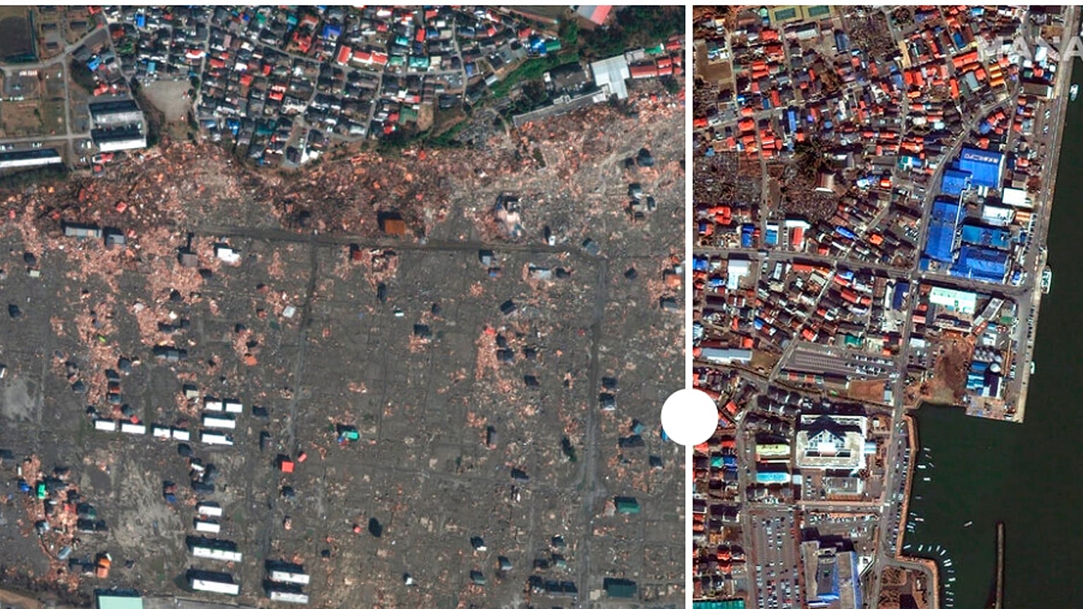 La ville d'Ishinomaki, balayée par le tsunami de 2011