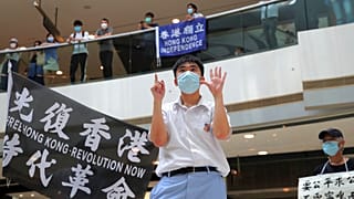 Hong Kong'da demokrasi yanlısı bir gösteri.