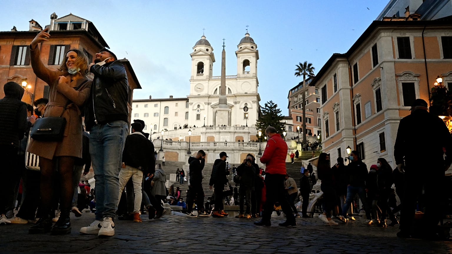 A Praça de Espanha, em Roma, este sábado