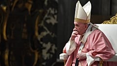 Pope Francis celebrates mass on the occasion of 500 years of Christianity in the Philippines, in St. Peter's Basilica, at the Vatican, Sunday, March 14, 2021.