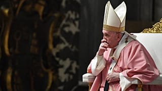 Pope Francis celebrates mass on the occasion of 500 years of Christianity in the Philippines, in St. Peter's Basilica, at the Vatican, Sunday, March 14, 2021.