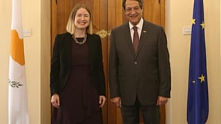 O Πρόεδρος της Κυπριακής Δημοκρατίας Νίκος Αναστασιάδης με την Πρέσβη της Ιρλανδίας κα Deirdre Ni Fhalluin