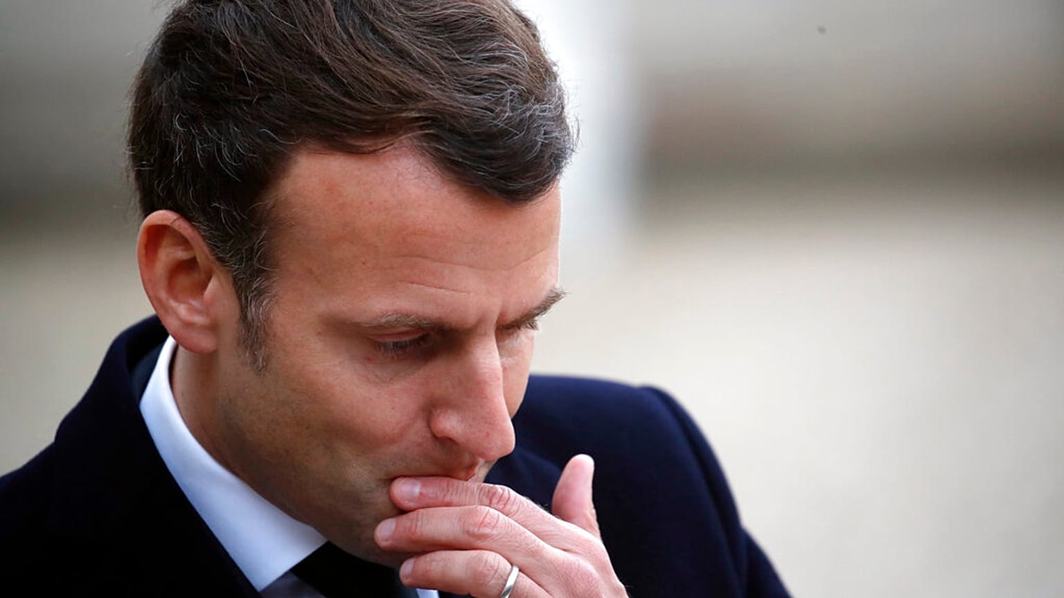 French President Emmanuel Macron, listens to Poland's Prime Minister Mateusz Morawiecki before a meeting at the Elysee Palace in Paris, Wednesday, March 17, 2021