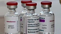 Vial of AstraZeneca COVID-19 vaccine is displayed at the Church of St. Anthony of Padua in Sokolov, Czech Republic, Tuesday