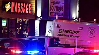 The site of one of the shootings in Georgia