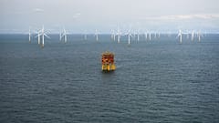 Windpark vor der belgischen Küste bei Zeebrügge