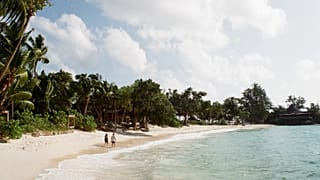on a beach, seychelles.